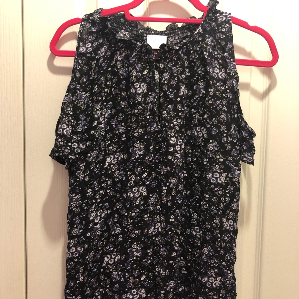 Floral Black Blouse